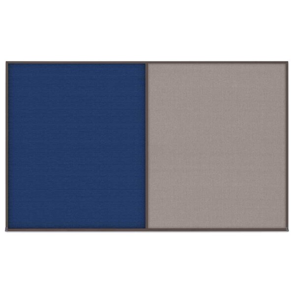 Triple Door Radius Corkboard, 72"x36", Hea, UV7015RC-BLACK-SURF
